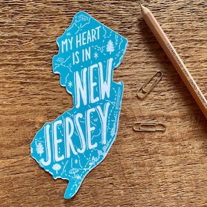 New Jersey sticker, New Jersey staat sticker, enkele gestanst vinyl sticker