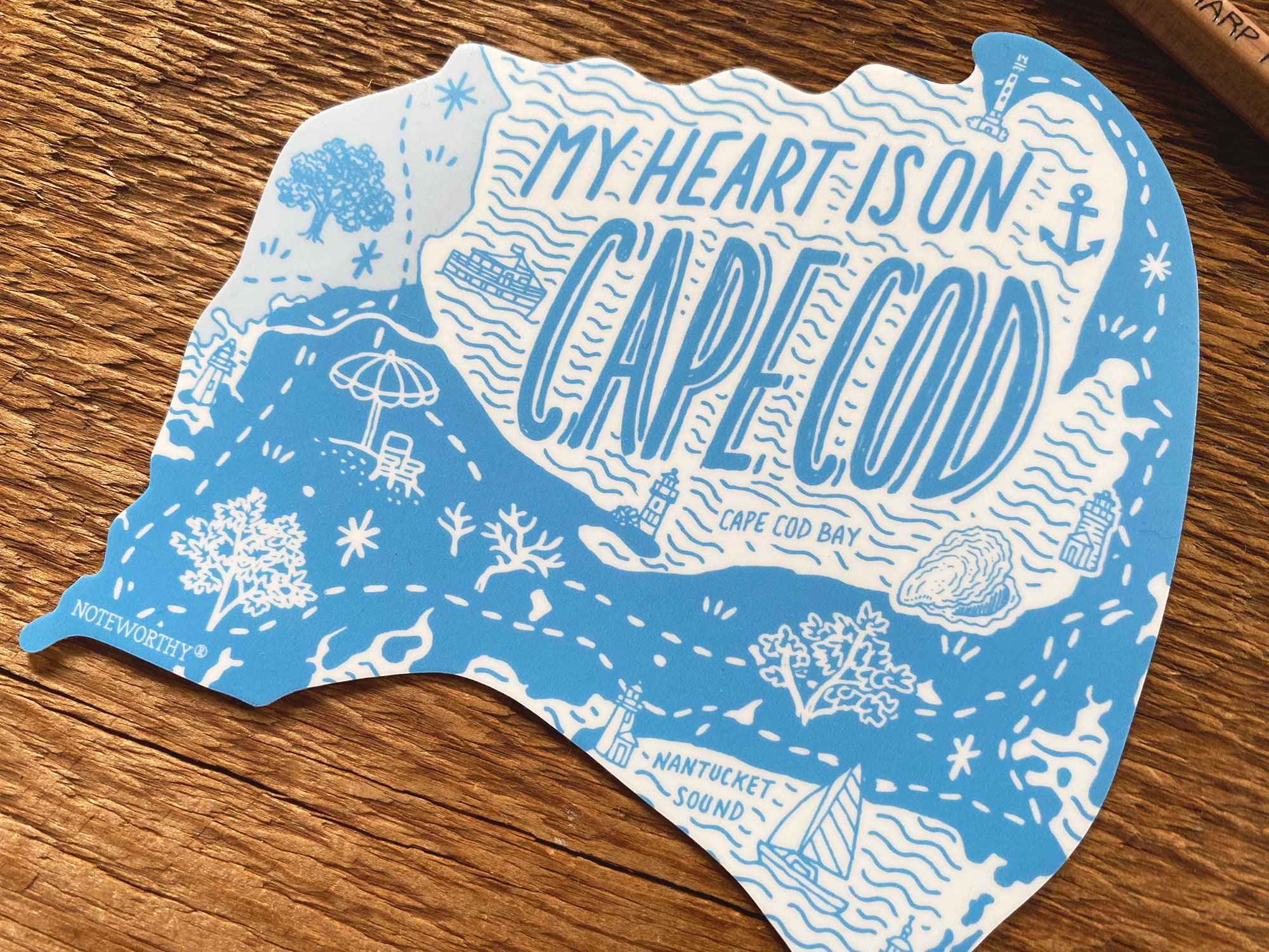 Small Cape Code Sticker Cape Cod Sticker, Single Die Cut Vinyl Sticker - Etsy