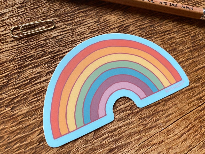 Rainbow Sticker, Single Die Cut Vinyl Sticker image 5