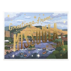 Carte postale métallisée Missoula, Salutations de Missoula Montana, carte postale imprimée offset image 6