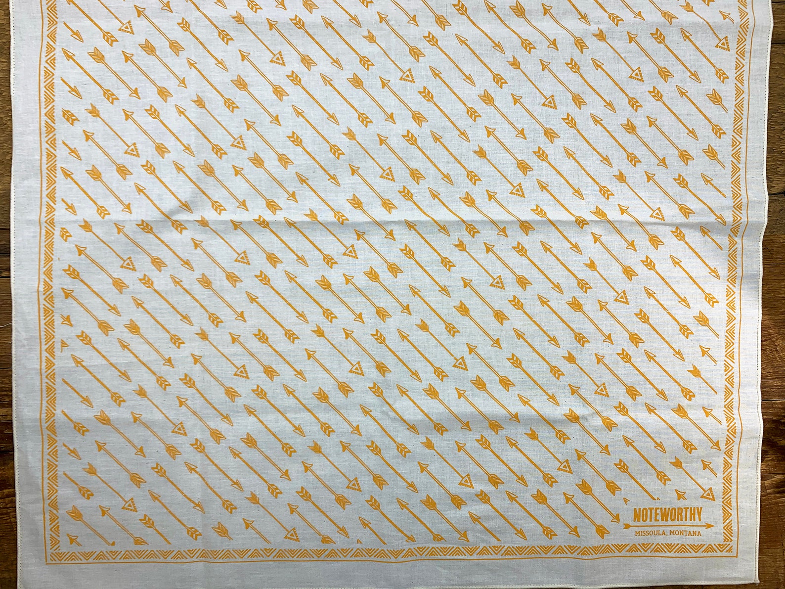 Tan and Gold Arrow Bandana, Arrow Pattern, Made in the USA, Single ...