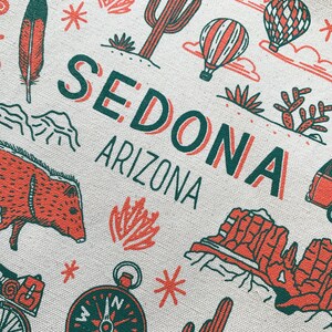 Sedona Arizona Tote Bag, Greetings from Sedona, Canvas Tote Bag, Screen Printed Tote Bag image 2