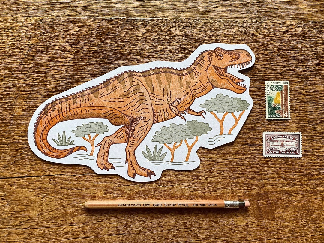 Rex Postcards T-rex Postcard, Dinosaur Postcard, Tyrannosaurus Rex Postcard, Die Cut ...
