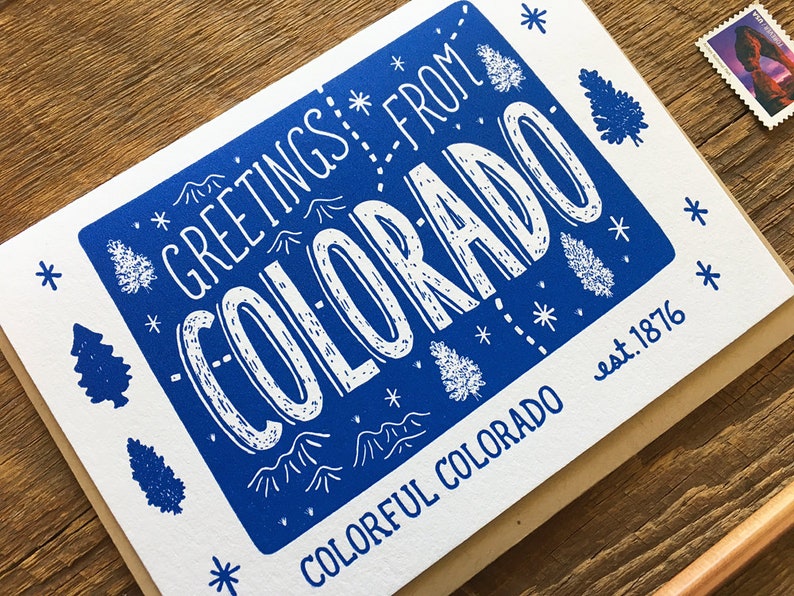 Colorado Greeting Card Greetings From Colorado A6 Folded Etsy