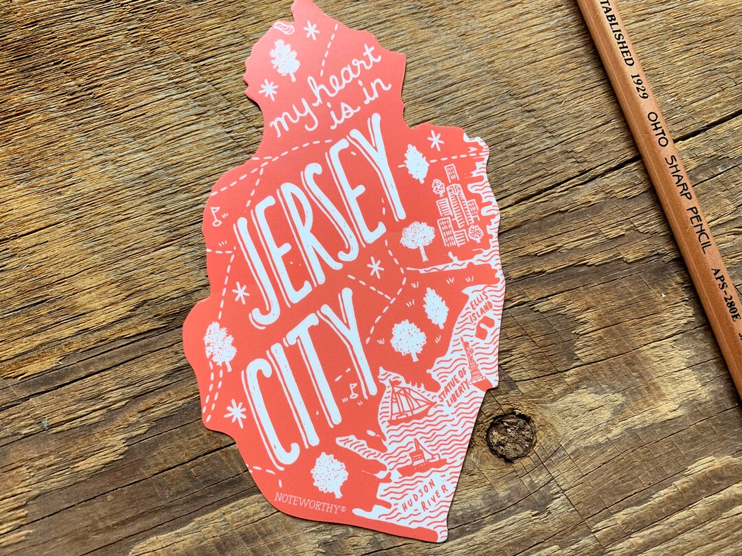 Jersey City Sticker, Jersey City, New Jersey Sticker, Bumper Sticker, Single Die Cut Vinyl
