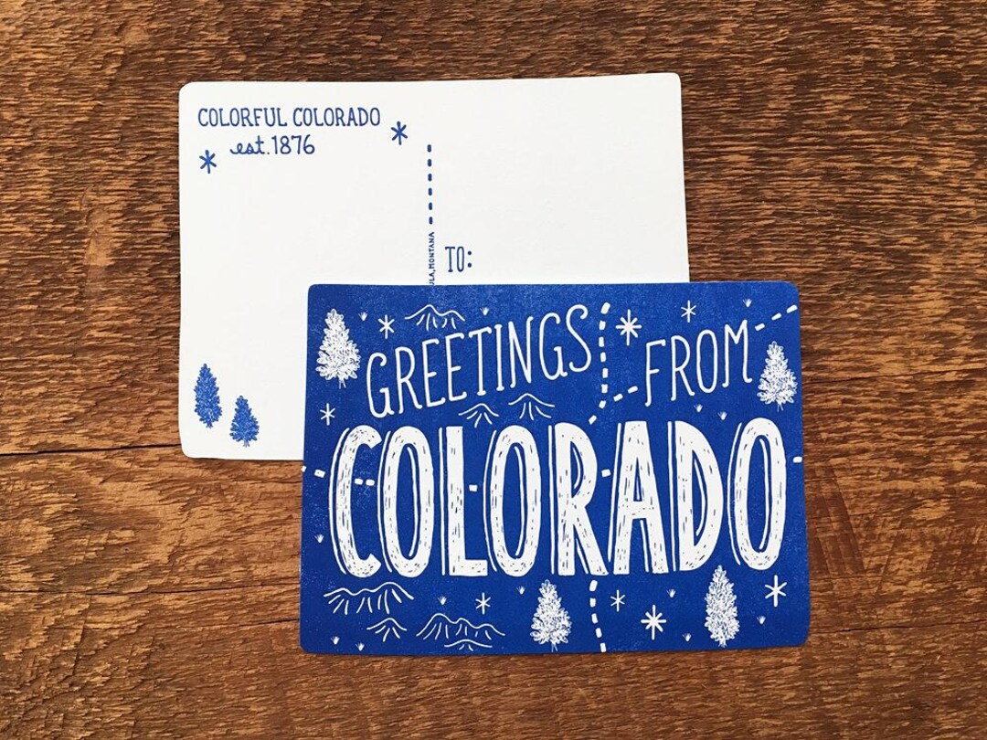 Colorado Postcard Greetings From Colorado Die Cut - Etsy