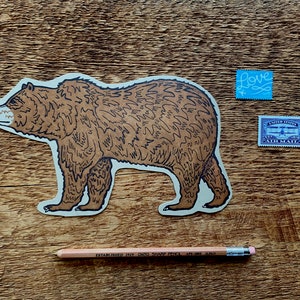 Carte postale d’ours de Yosemite, salutations de Yosemite, carte postale d’ours de parc national de Yosemite, carte postale de letterpress de coupure de coupure image 3