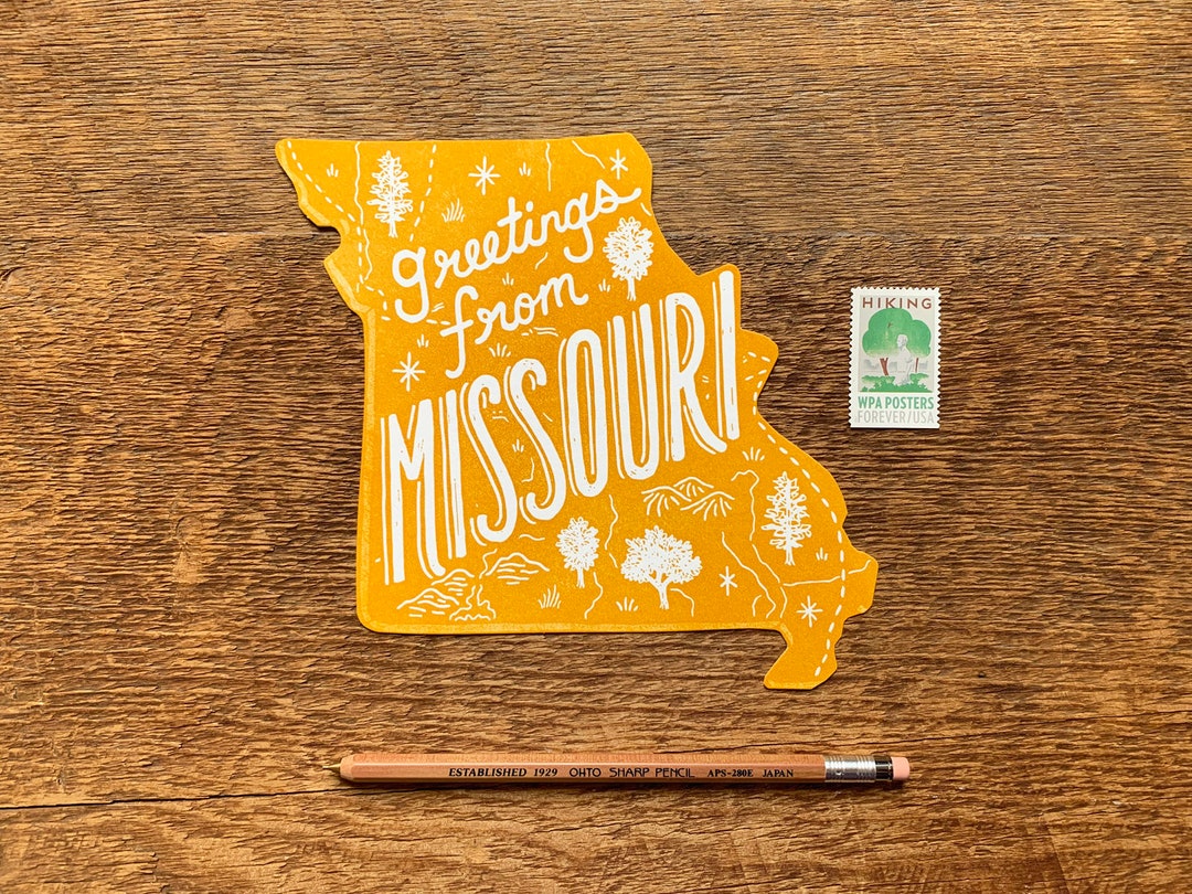 Missouri Postcard Greetings From Missouri Die Cut Etsy