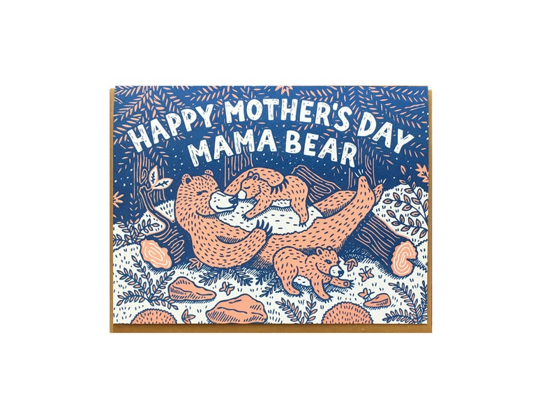 Mama Bear, Happy Mother's Day, Folded Letterpress Card, Blank Inside image 4