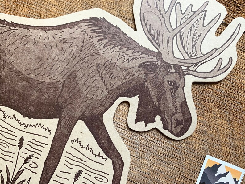 Cartolina d'alci, Cartolina cartolina, Cartolina Die Cut immagine 4