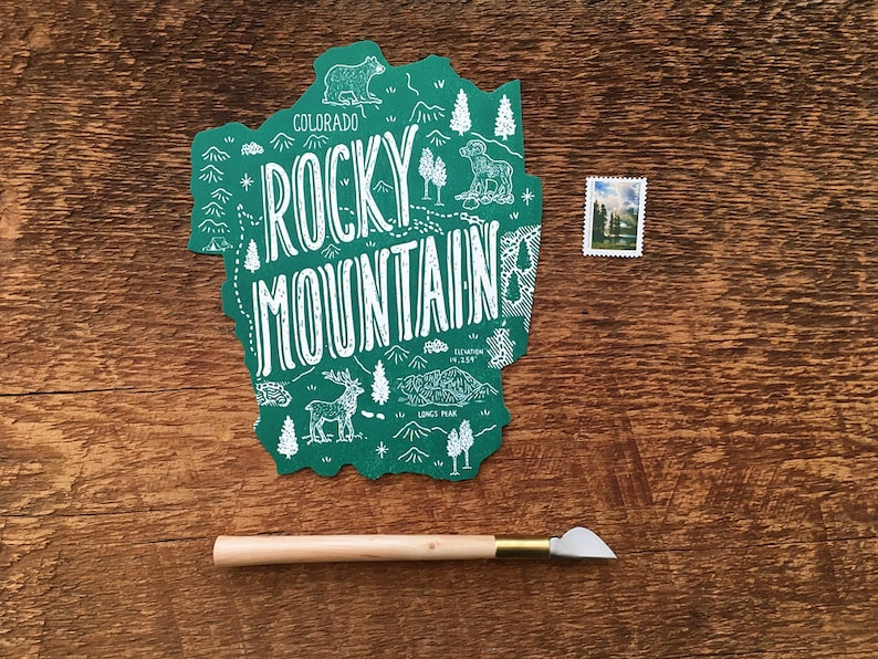 Rocky Mountain Postcard Rocky Mountain National Park Die Cut - Etsy