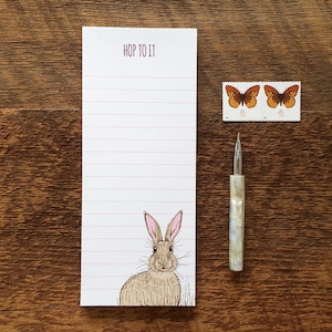 Bunny Notepad, Hop To It, 3.5 x 8.5 List Pad with Attachable Magnet