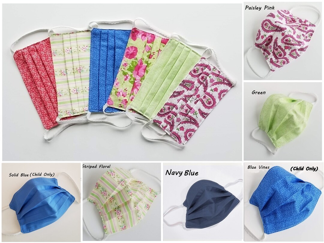 Made in USA. Navy Blue Face Masks. Fabric Face Masks. Washable Etsy