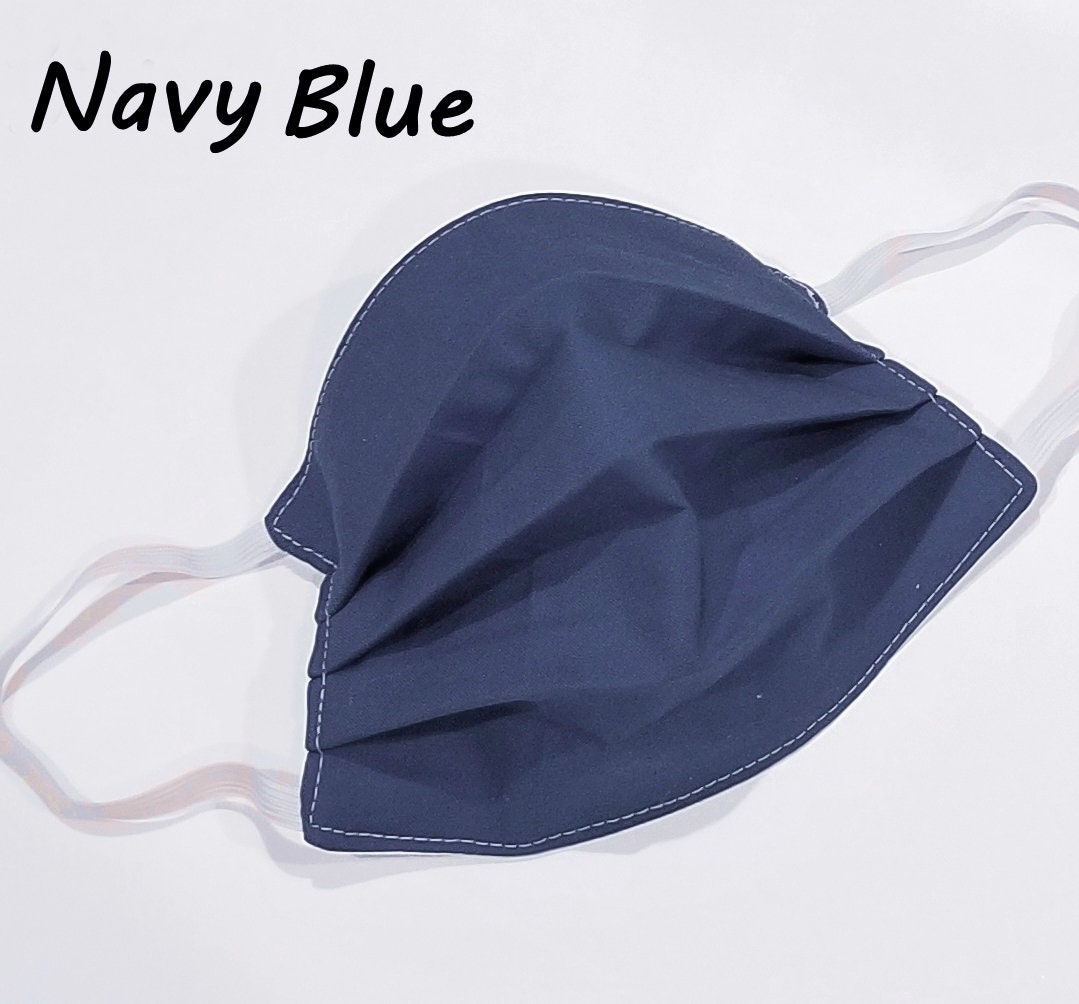 Made in USA Navy Blue Face Masks. Reusable Face Masks. Cotton Face