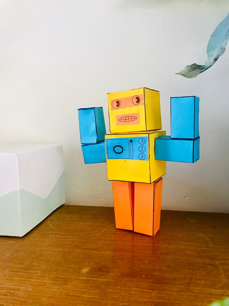 Printable PDF for Robot Paper Kit build your own family of Etsy