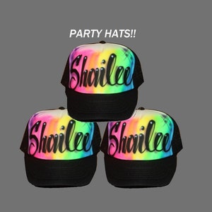 Birthday Party Hats, Hip Hop Party, Bachelorette Party, bat mitzvah,  Graffiti Party,  Hat party favors, Birthday Hats, Girls Personalized