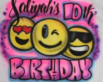Personalized Emoji Birthday Party T Shirt, Girls Birthday Party, Birthday t shirt, Emoji, Emoji Birthday, Tutu, Emoji Party, Emoji Shirt