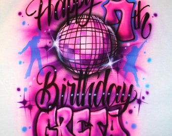 Airbrushed Girls Boys Rock Star Dance Birthday Party T SHIRT Personalized Rocker