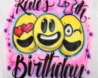 Personalized Emoji Birthday Party T Shirt, Girls Birthday Party, Birthday t shirt, Emoji, Emoji Birthday, Tutu, Emoji Party, Emoji Shirt