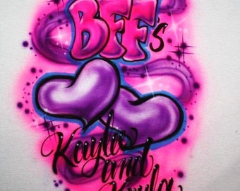 Personalized Girls BFF T Shirt Best Friend Forever, BFF T shirt, BFF&#39;s, Best Friend T Shirt, Friend Party, Bachelorette Party, Girl Friends