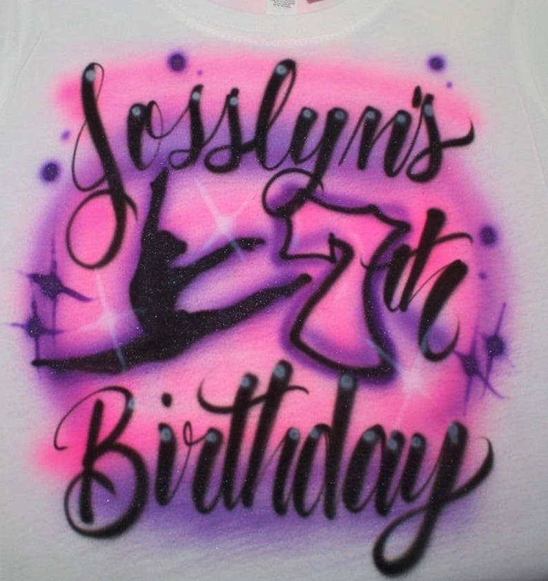 Airbrushed Girls Boys Rock Star Dance Birthday Party T SHIRT Personalized Rocker