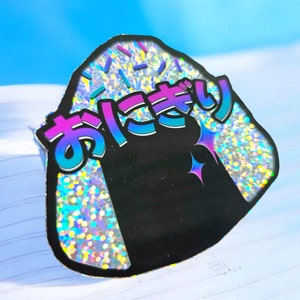 Sticker pailleté Onigiri japonais mignon manga
