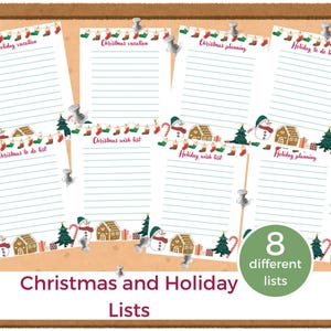Bundel met afdrukbare kerst- en feestdagenlijsten met verlanglijstjes, takenlijsten en vakantieplanning