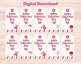 Galentines printable gift tags for celebration of Valentine's or Galentine's Day