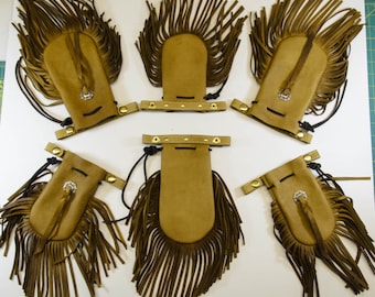 Fringed Leather Cell Phone Pouch