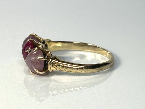 Victorian Star Ruby Past Present Future Ring in 1… - image 8