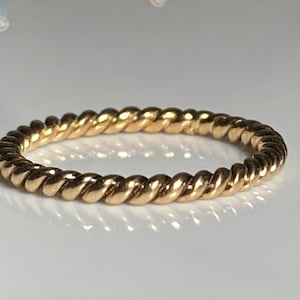 Cinturini vintage impilabili in corda d&#39;oro giallo 14K
