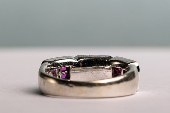 EFFY Ruby Diamond Wide Band Heavy in 14K White Go… - image 5