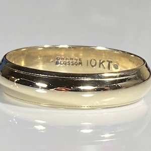 Art Deco Orange Blossom 10K Yellow Gold Band 4mm
