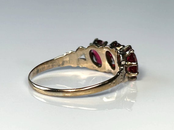 Victorian Ruby Paste Past Present Future Ring in … - image 7