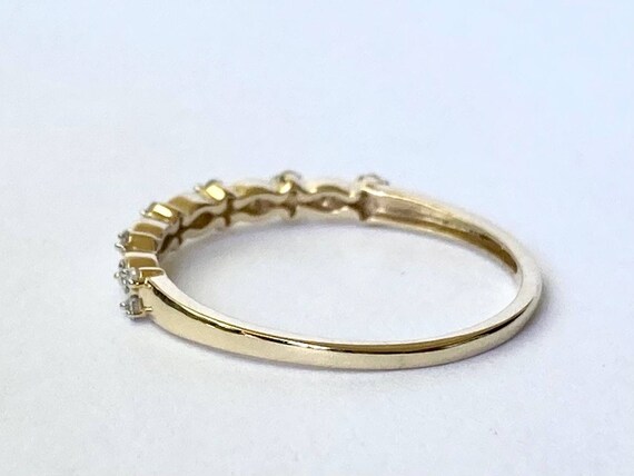 Diamond Floral Stacking Band in 14K Yellow Gold - image 7