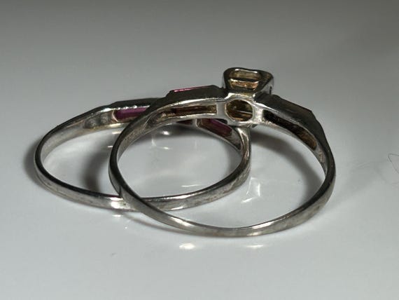 Art Deco Transitional Cut Diamond Ruby Baguette R… - image 11