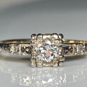 2Ct Vintage Diamond Circa Antique Art Deco Engagement Ring 14k Yellow Gold Over 