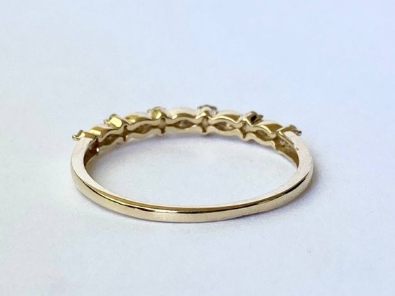Diamond Floral Stacking Band in 14K Yellow Gold - image 8