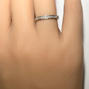 Art Deco Platinum Mine Cut Diamond Eternity Band with Engraving image 13