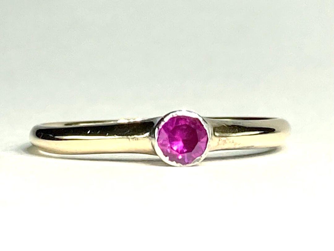 Antique Low Rise Bezel Set Ruby Ring in 14K Yellow Gold Victorian Era ...