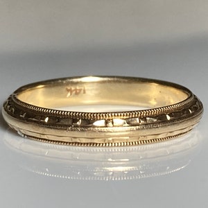 Art Deco 14K Yellow Gold Band circa Art Deco Era