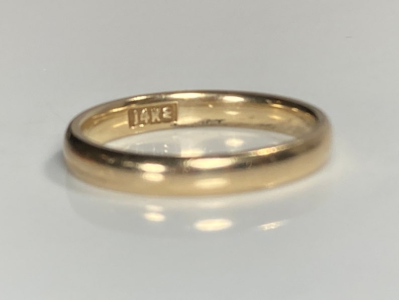 Antique JR Wood 2.7mm 14K Yellow Gold Band image 3