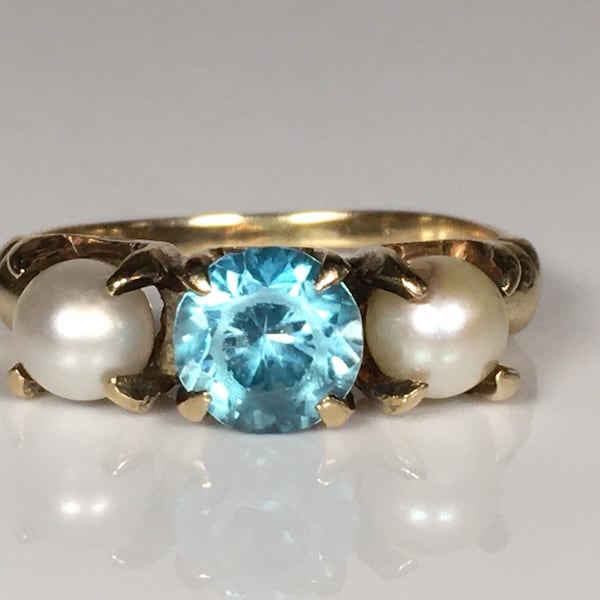 Blue Pearl Ring - Etsy