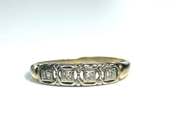 Edwardian Single Cut Diamond Ring in 14K Gold