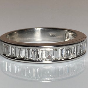 Vintage Diamond Baguette Ring in 14K White Gold
