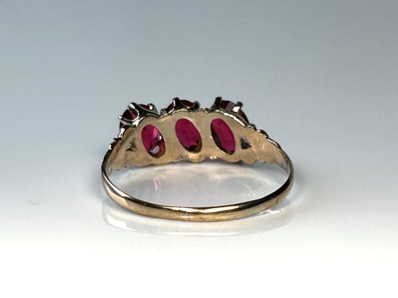 Victorian Ruby Paste Past Present Future Ring in … - image 5