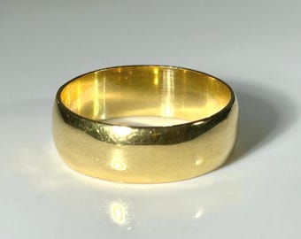 Antique Wide 18K Yellow Gold Band
