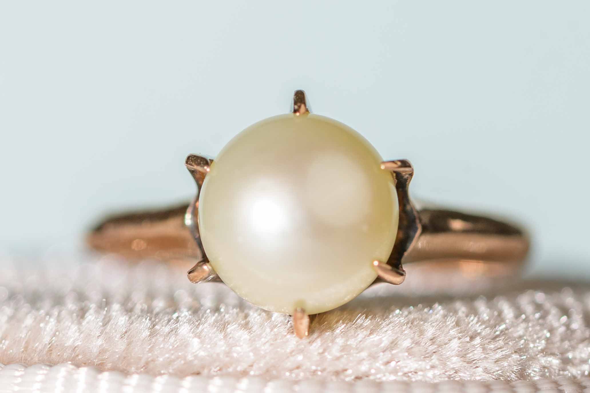 Antique gold pearl ring deals