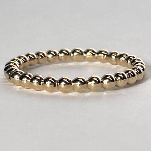 Vintage Beaded 14K Yellow Gold Stacking Band