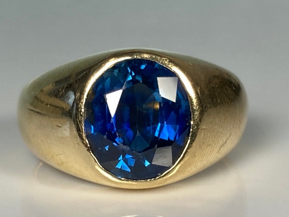 Bague Ancienne Or 18 Carats Saphirs - Bijou Vintage Occasion, Pierres Bleues